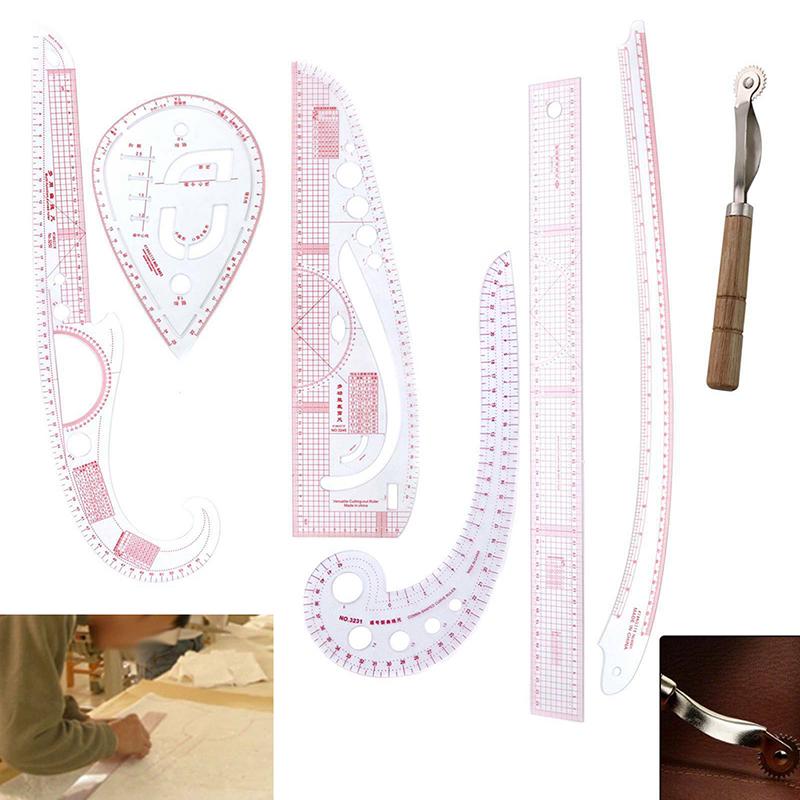 7 Multifunction Curve Ruler Drawing Sewing Clothes Design Tailor Set Lot