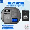 Двухканальное зарядное устройство R7 с 4 батареями EN-EL14/EN-EL14a для Nikon D3100-D5300, ЖК-дисплей и USB-кабель в подарок