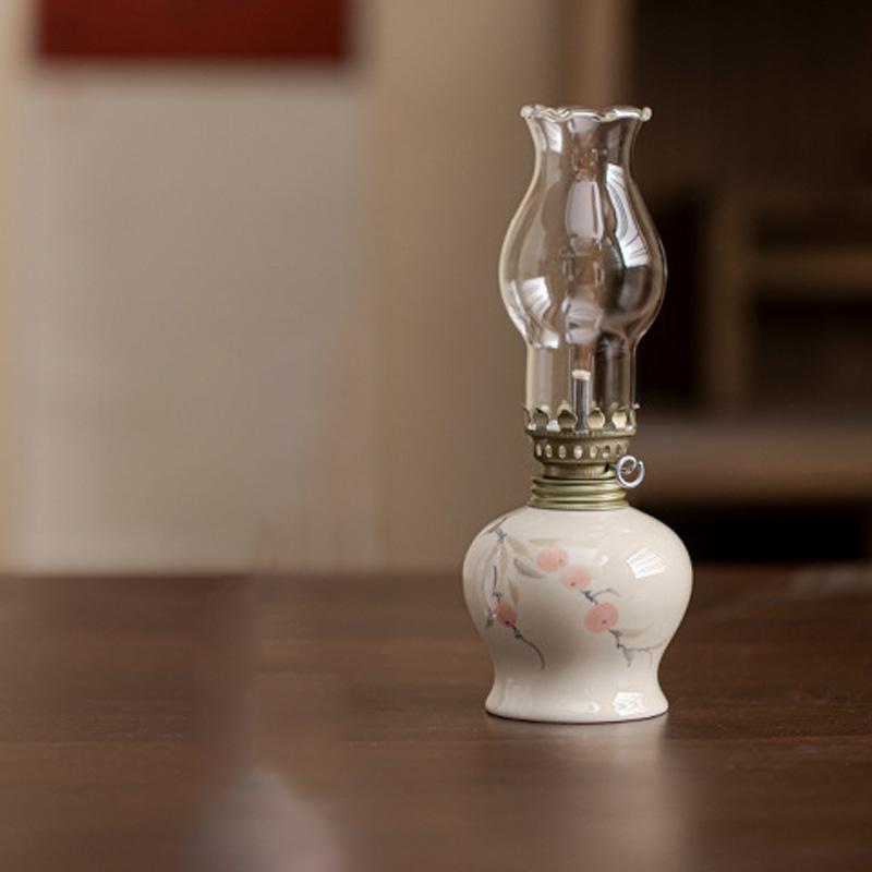 1 шт. ретро расписанная вручную керосиновая лампа керамическая чайная церемония атмосфера свеча старое масло