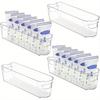 4pcs Clear Plastic Bins for Fridge, Refrigerator Organizer Bins, Kitchen Cabinet, Pantry Organization