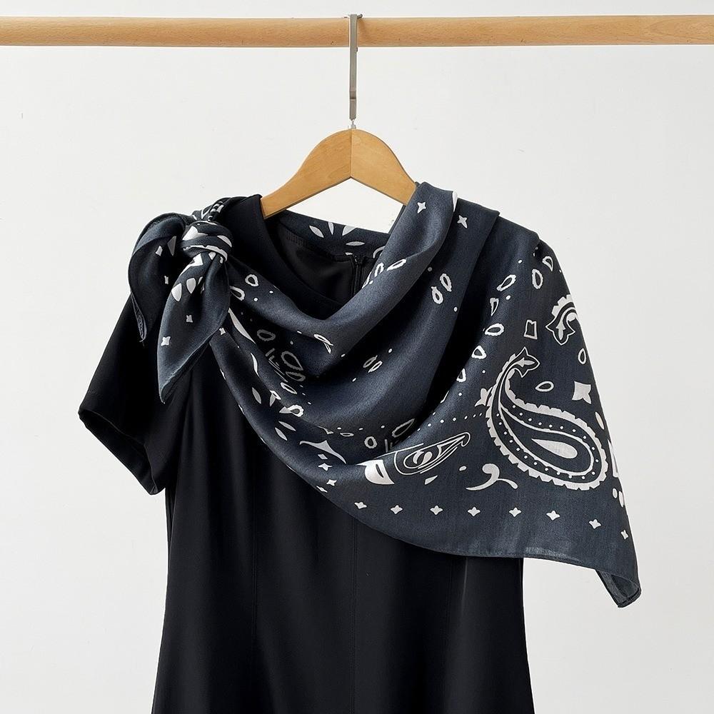 Breathable Cashew Nut Print Silk Scarf Korean Style Square Handkerchief Small Scarves Beach