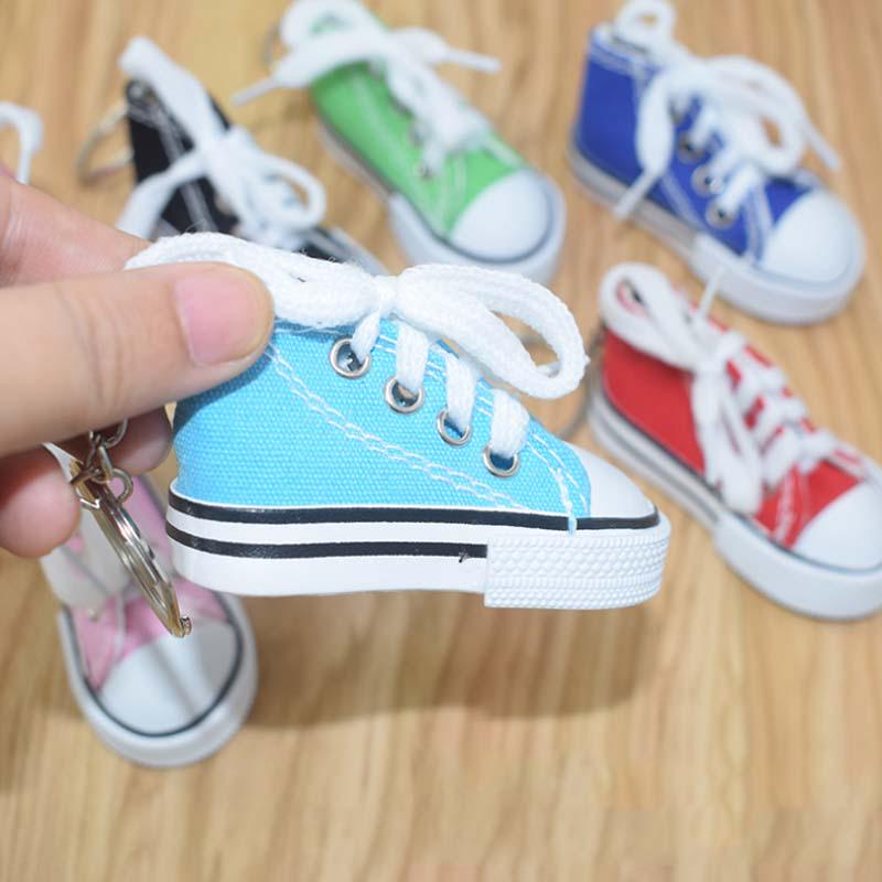 Charm Unique Fashion Personality Bag Accessory Shose Pendant Key Chain Mini Canvas Shose Jewelry Pendant Gift
