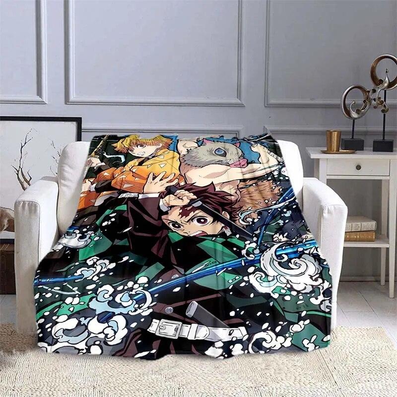 Одеяло с изображением убийцы демонов в стиле аниме, супер мягкое теплое одеяло, фланелевое одеяло, одеяло для пикника, одеяла для кроватей, одеяло для пикника