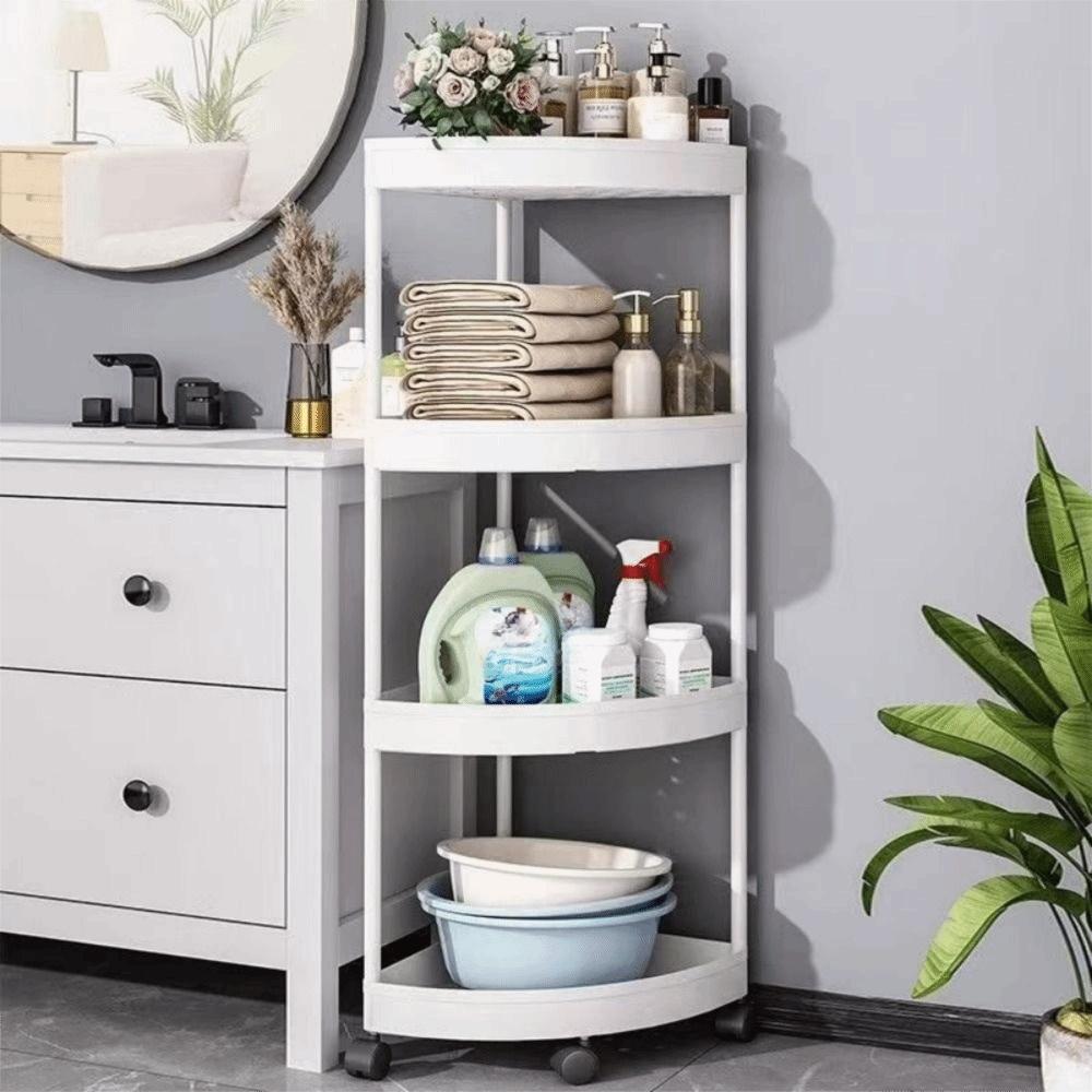 with Wheels Bathroom Storage Rack Large Capacity Rolling Cart Storage Rack Shower