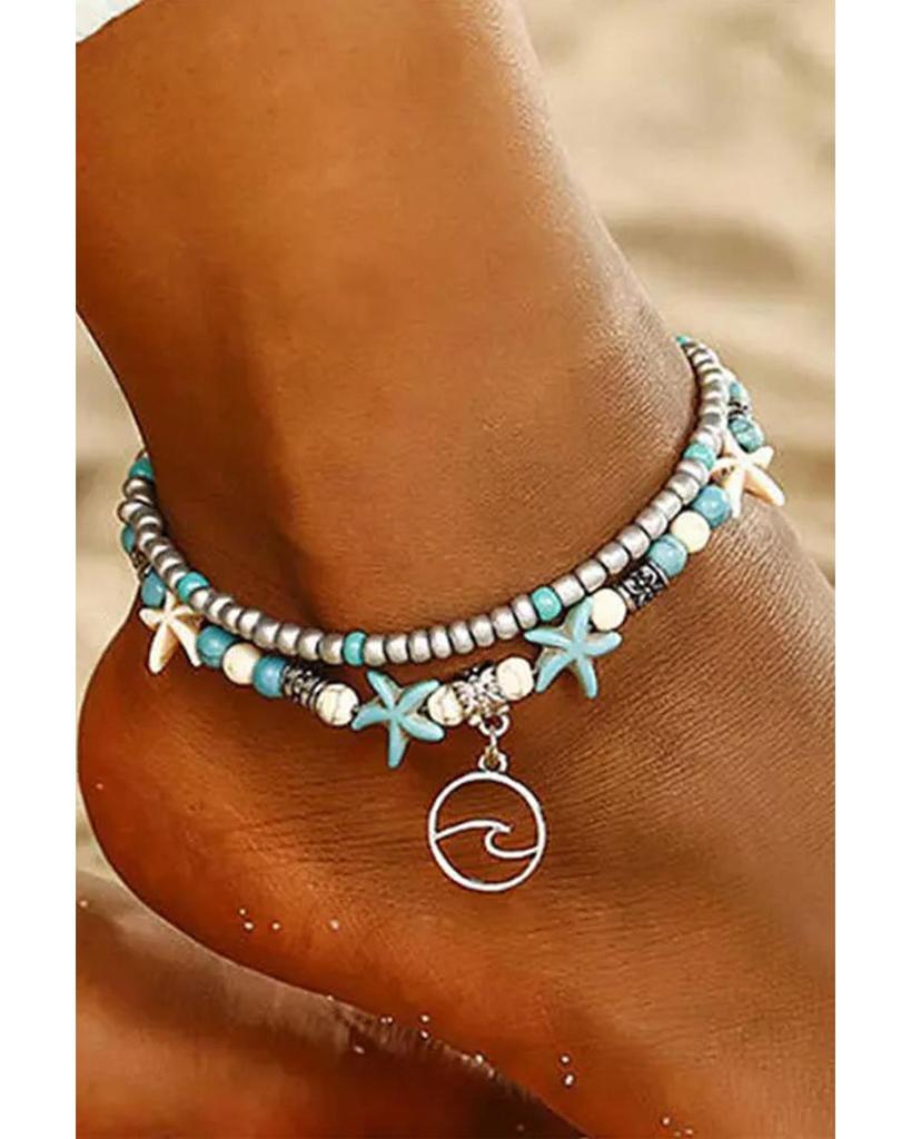 Azura Exchange Двойной браслет на щиколотку Turquoise Beach