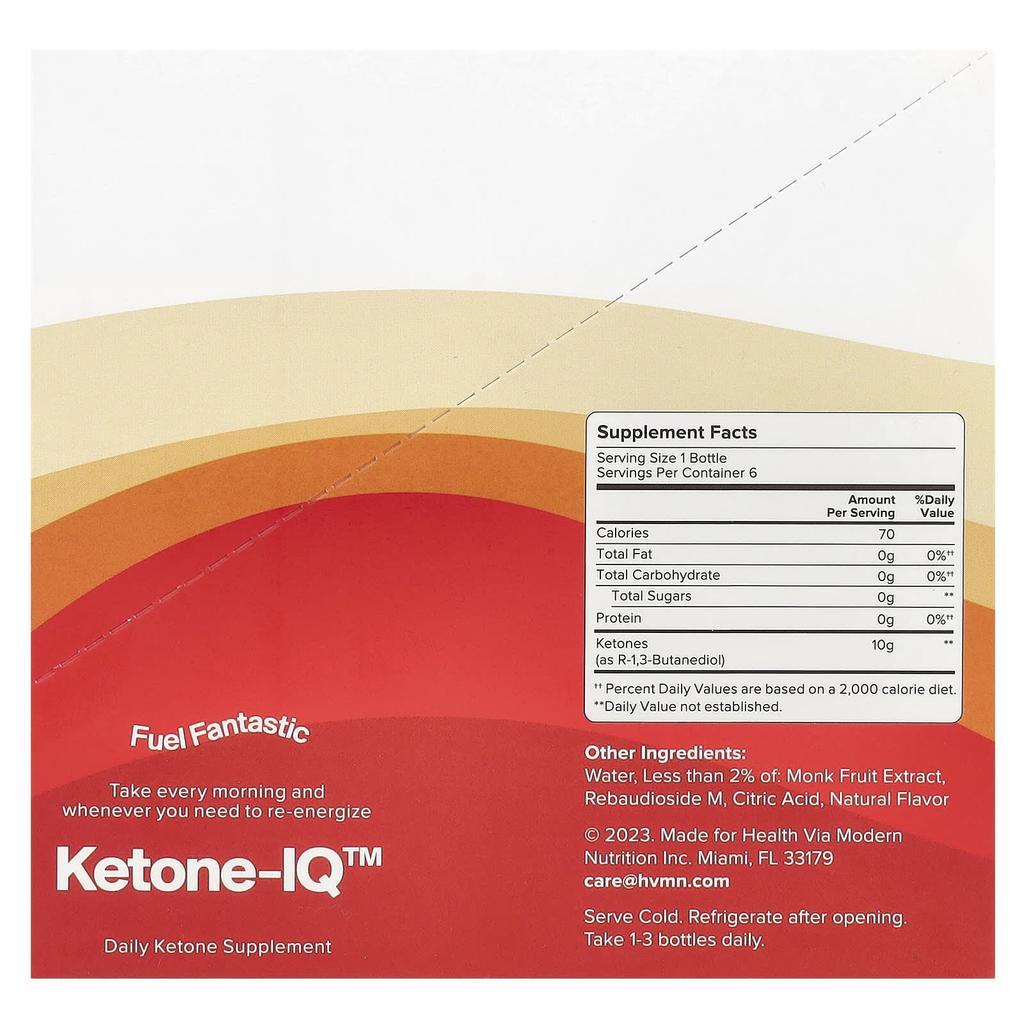 Ketone-Iq, Классический, Многоразовый, 6 бутылок, 59 мл (2 жидких унции) Каждый