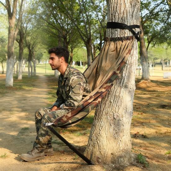 Low Down Hunting Tree Seat Portable Lightweight Deer Hunting Camouflage Hammock Chair Outdoor Folding Tree Seat Heavy Duty Camping Stool On Tree