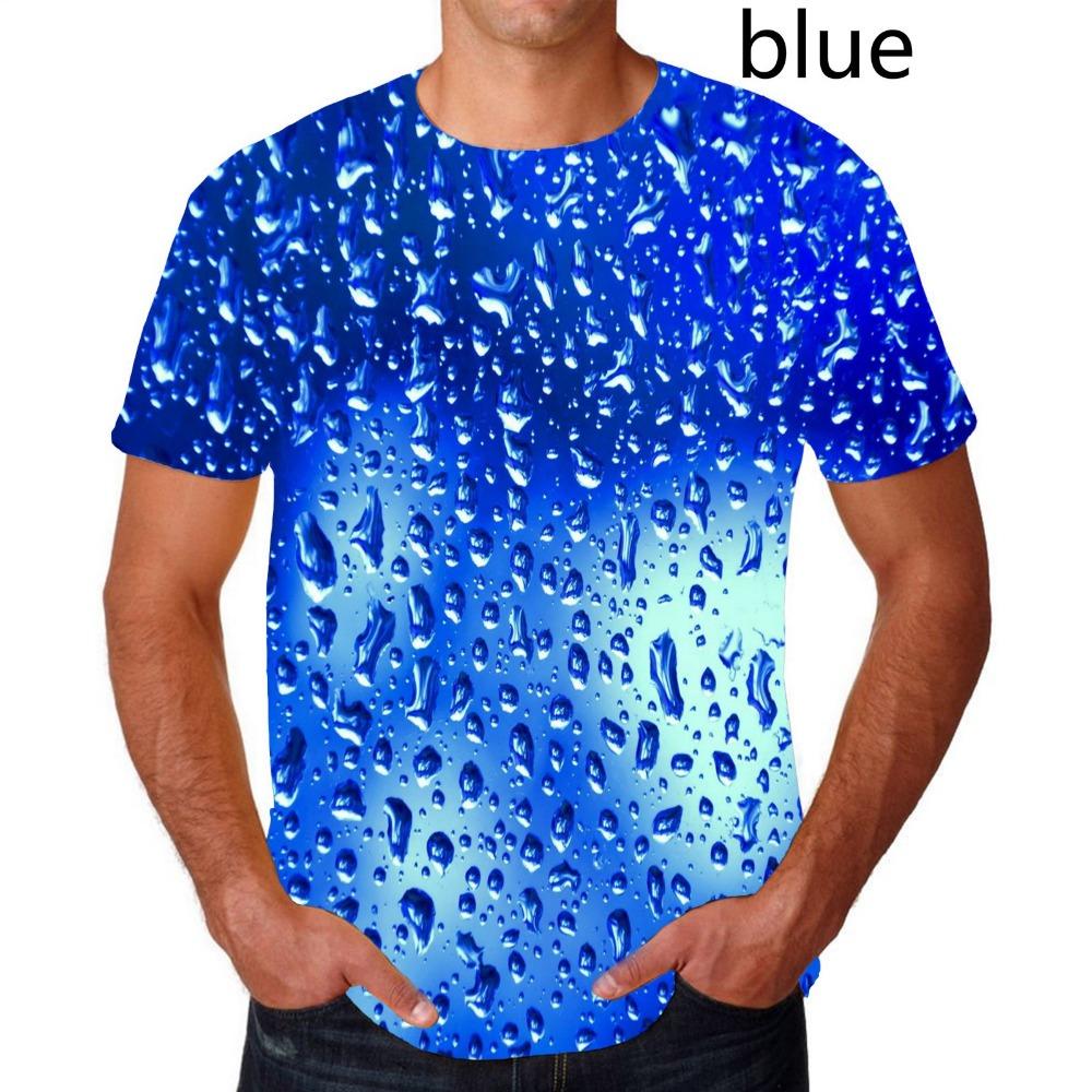 Модная футболка Raindrop с 3D-печатью, капля воды, унисекс, забавная футболка с коротким рукавом