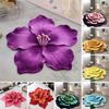 Floor Mat 3D Flower Pattern Crystal Velvet Bathroom Mat Anti-Slip Dot Backing Large Absorbent Quick-Drying Bath Mat
