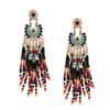 Women's Bohemia Beaded Tassel Ear Pendent Long Fringe Eardrop Dangle Earrings Ladies Jewelry Christmas Gift