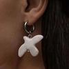 Fashion White Peace Dove Pendant Necklace for Women Vintage Geometric Round Hoop Earrings Jewelry Gift