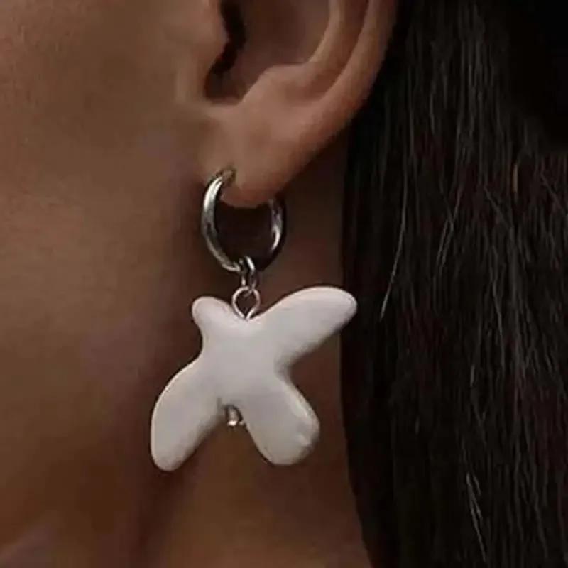Fashion White Peace Dove Pendant Necklace for Women Vintage Geometric Round Hoop Earrings Jewelry Gift