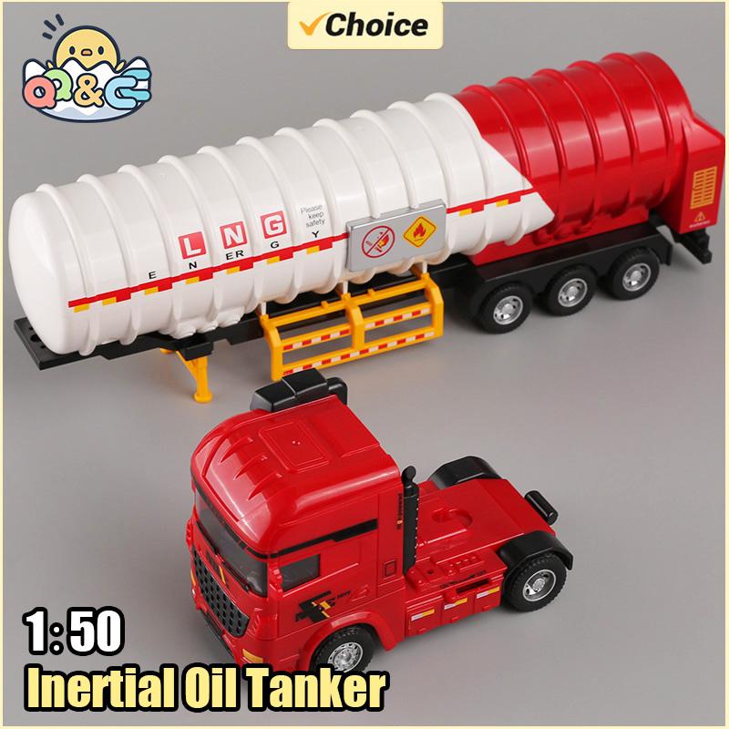 non-toxic 1/50 Inertial Oil Tanker Toy Transportation Engineering Vehicle Inertial Diecast Car Model Children's Toys for Kids children Gifts