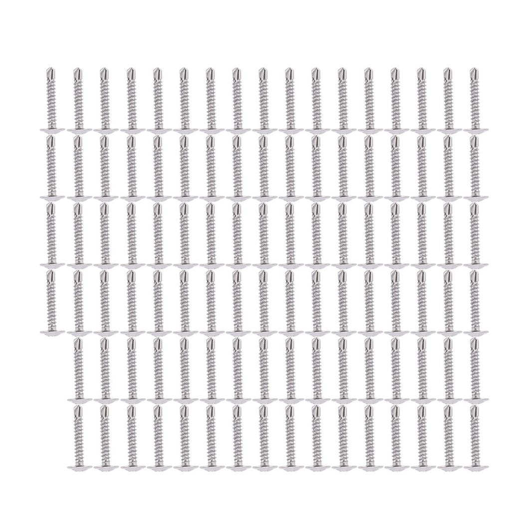 100 шт. Саморезы M4.2x25 с полукруглой головкой и пресс-шайбой, из нержавеющей стали, набор крепежных аксессуаров