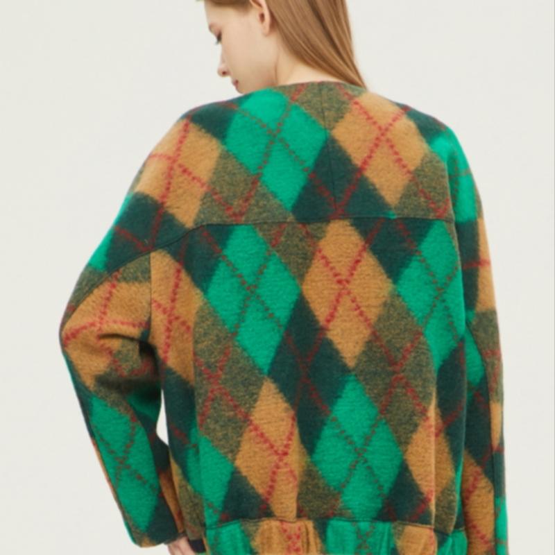 Benetton Benetton Lego Check Coat Bactb2461 Gn