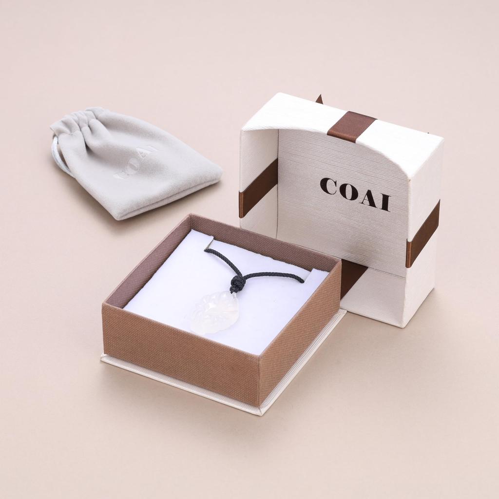 Белый агат лиса амулет унисекс [Koai] девятихвостая подвеска,