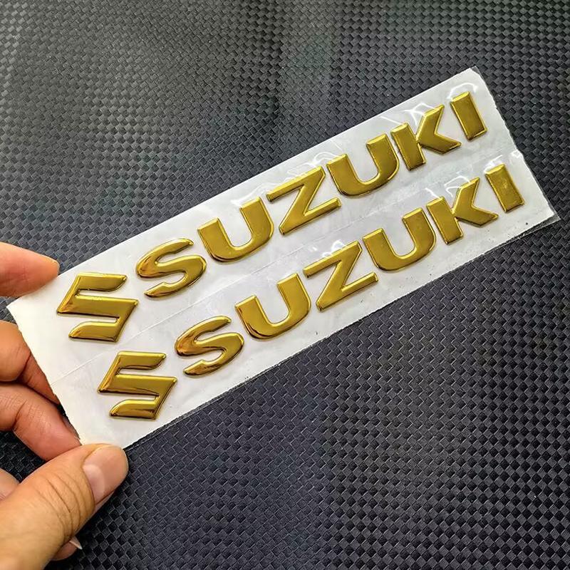 2 шт. Наклейки для Suzuki GSXR1000 GSR600 GSXS1000 Аксессуары 3D Наклейка на бак Логотип Эмблема Золотой Серебристый Черный Красный Наклейка на мотоцикл