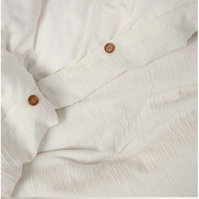 Parure de lit en gaze de microfibre 220 x 240 cm Uni blanc