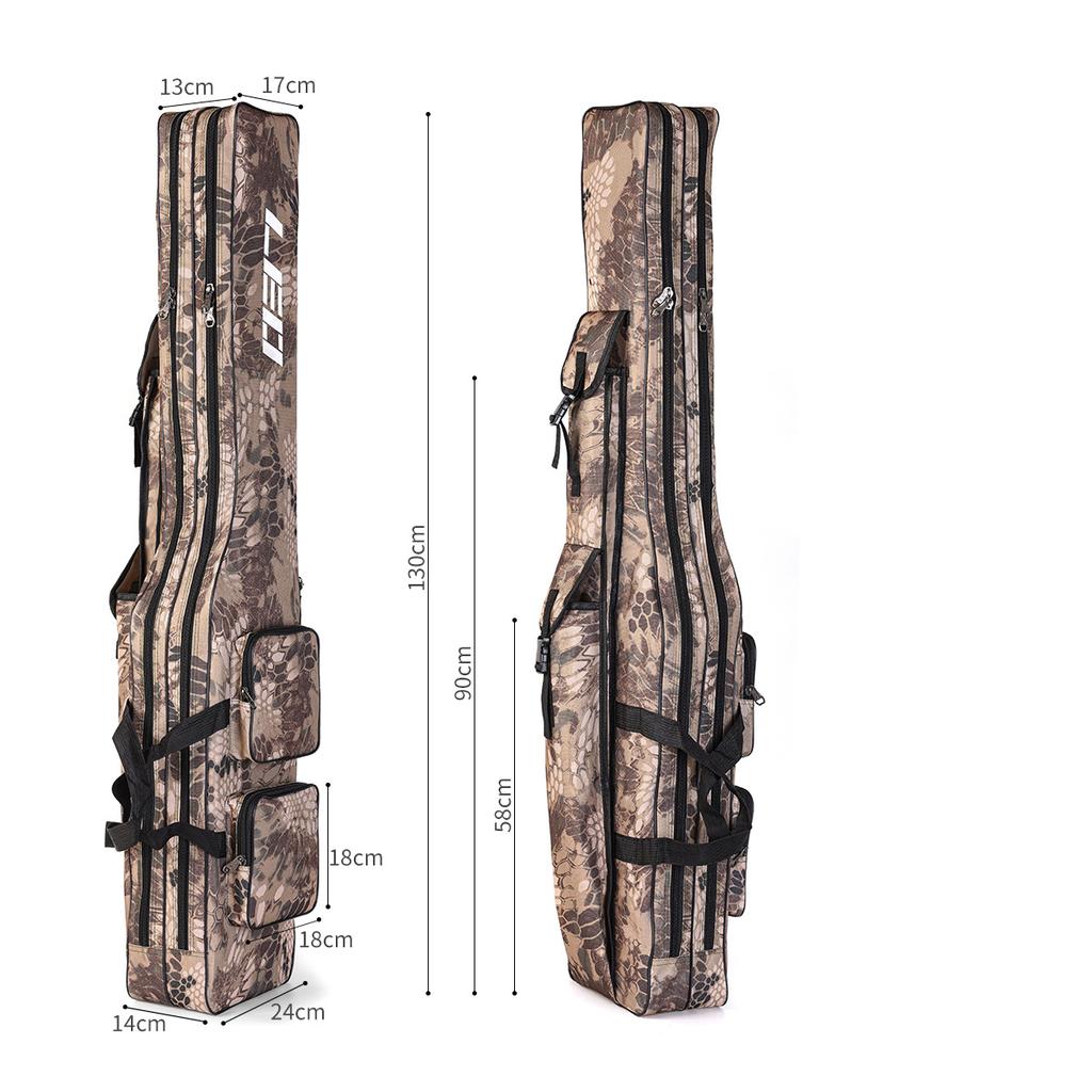Новая двухслойная парусиновая сумка для рыбалки LEO, 1,3 м, портативная модная расширенная складная сумка для удочки большой емкости, сумка для переноски рыболовных снастей