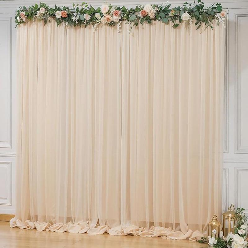 Chiffon Curtain Wedding Party Backdrop Baby Shower Drape Hotel Banquet Wrinkle Free Photo Background Wedding Curtain Decoration