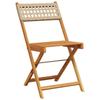 VidaXL Ensemble de bistro 3 pcs beige résine tressée et bois massif, ensemble de bistro de jardin, ensemble de balcon, 3281840