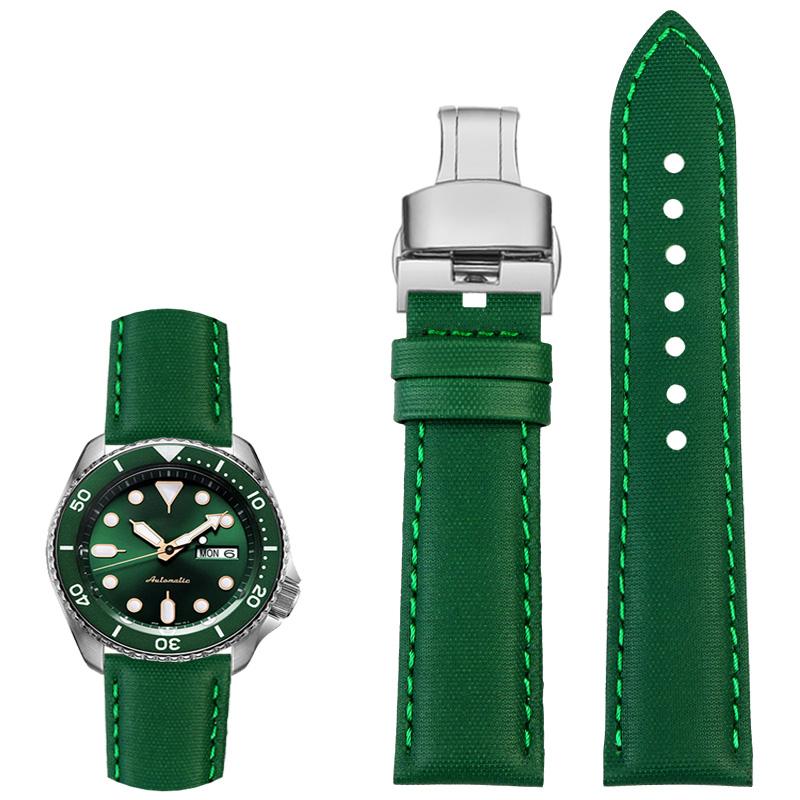 Классический 20 мм 21 мм 22 мм 23 мм 24 мм нейлоновый кожаный ремешок для часов Seiko № 5 Rolex longines WATCH Мужской Женский холщовый тканевый ремешок для часов