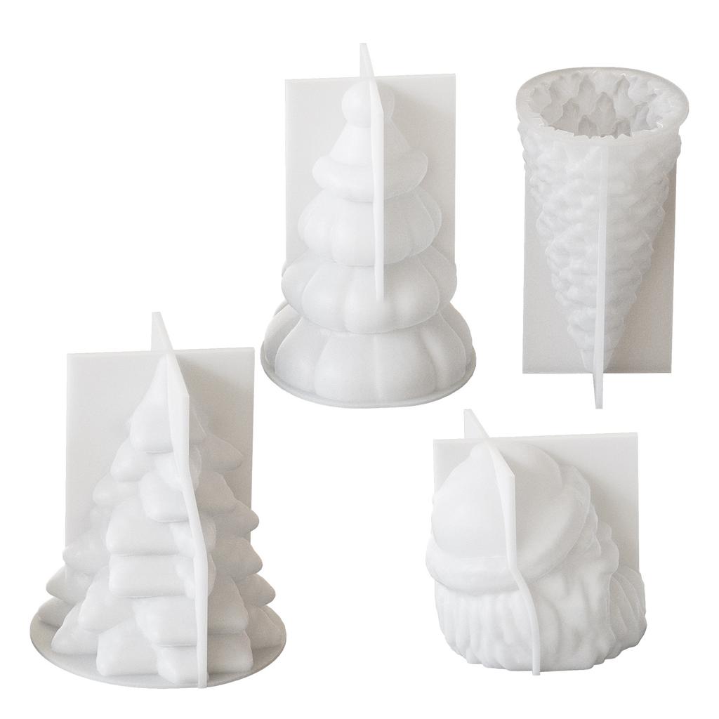 Формы для свечей на рождественскую елку, силиконовая форма Санта-Клауса для литья из эпоксидной смолы, свечи для ароматерапии 2025, рождественское украшение для дома