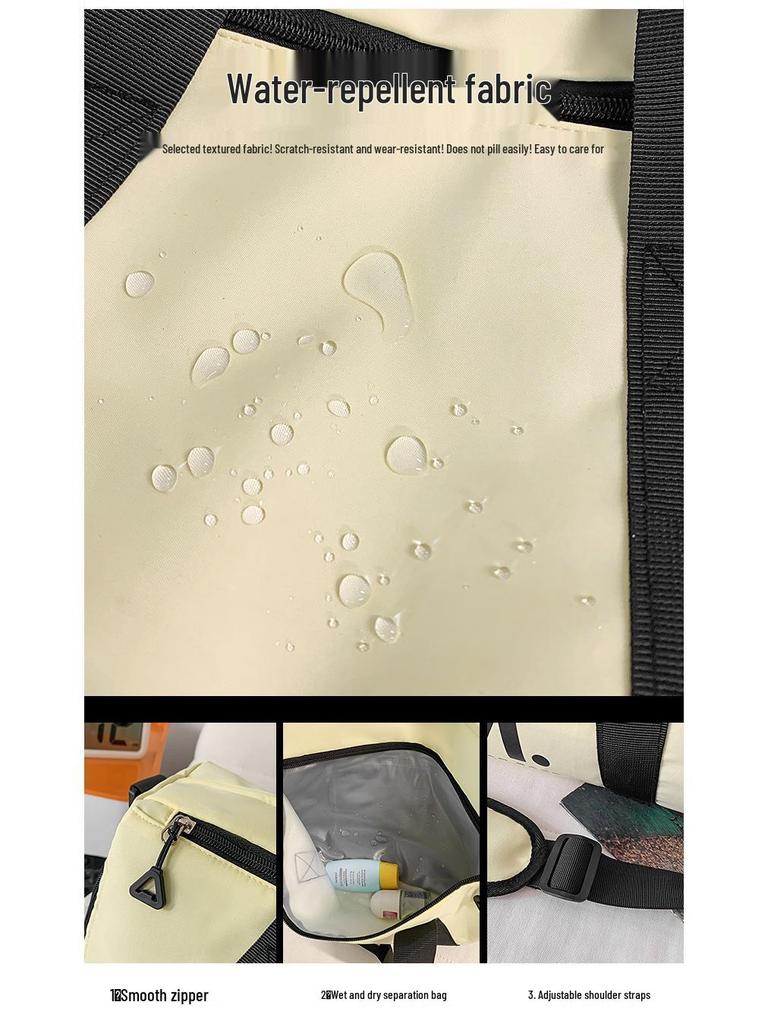 New Large Capacity Gym and Travel Bag - Lightweight, Dry & Wet Separation, Single Shoulder/Crossbody with Printed Logo