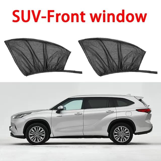 2Pcs Car Sun Visor Rear Side Window Sun Shade Mesh Fabric Sun Visor Shade Cover Shield UV Protector Black Car Sunshade Curtain