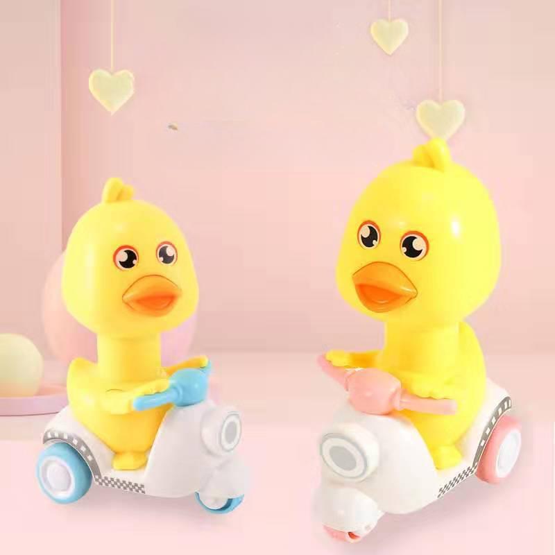 Inertia Pull-Back Duck Motorcycle, Cool Sliding Duck, No Battery Press Plastic Pull-Back Car