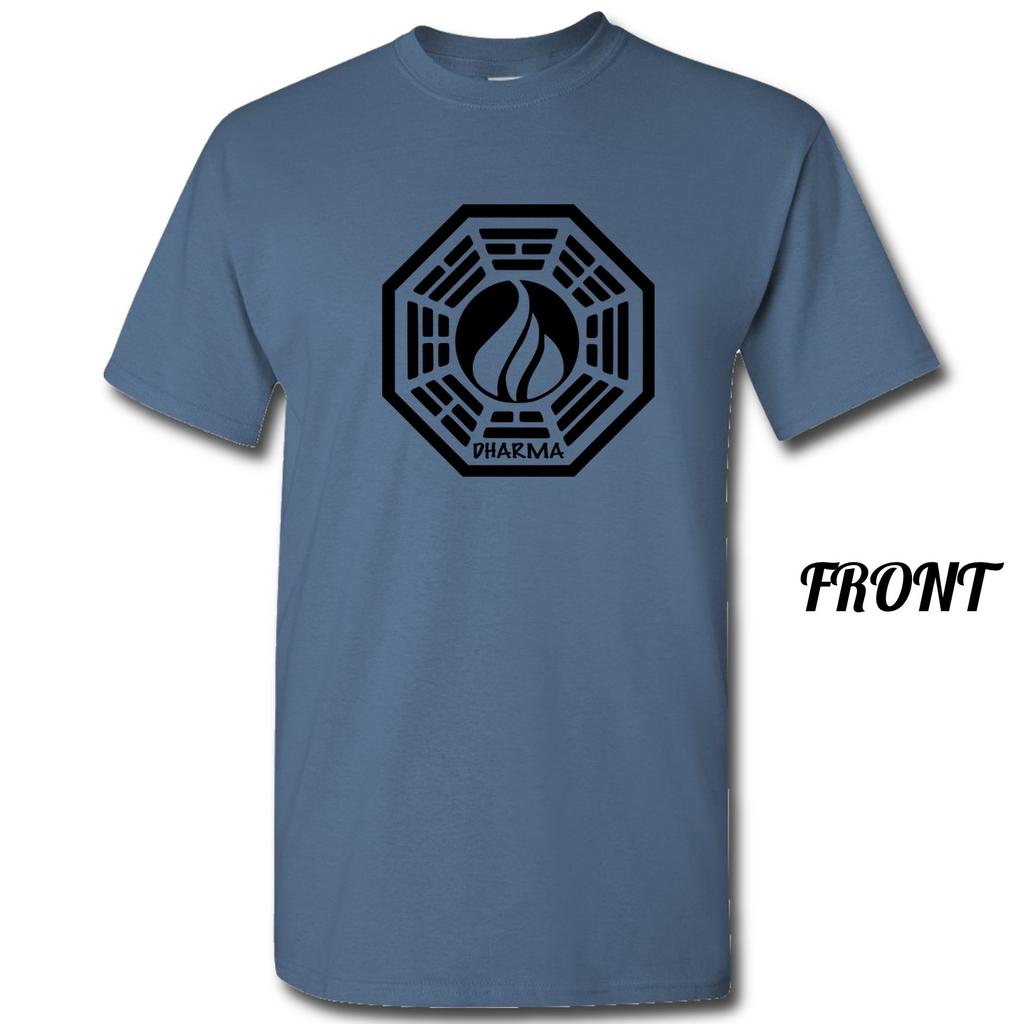 Unisex Cotton Short Sleeve Dharma Initiative Flame Brand  Shirt Multiple Sizes and Colors
