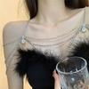 Luxury Bling Body Chain Water Drop Rhinestone collarbone chain Gift Women's Shoulder Chain  Bridal