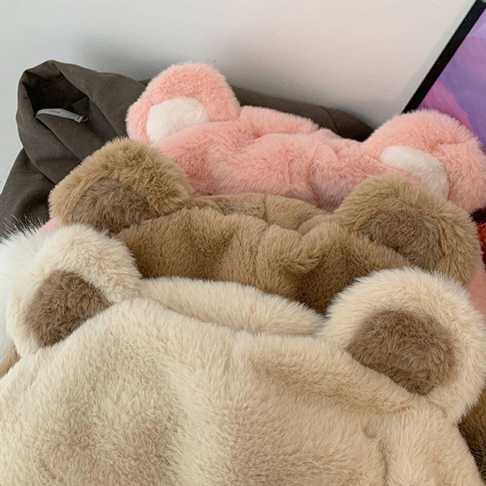 Медвежьи ушки плюшевые ушки пуловер шапка утолщенный лыжный шарф шапки модный капюшон шарф на открытом воздухе