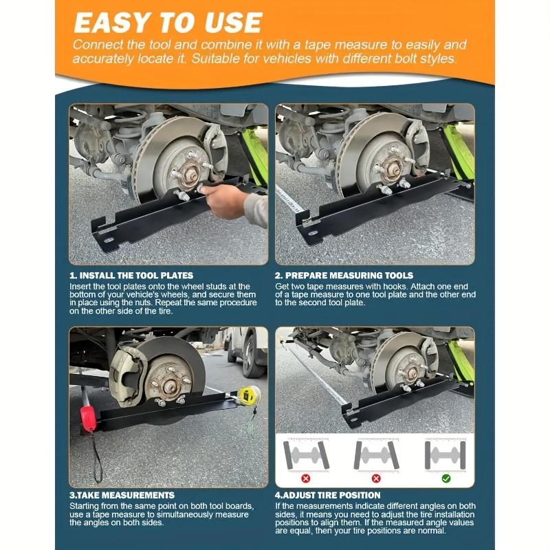 2pcs Iron Wheel Alignment Tool Set For Balancing And Positioning