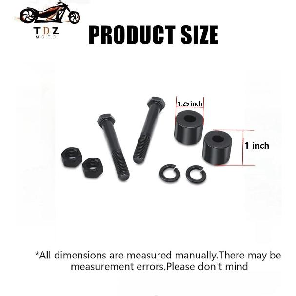 TDZ Пара Черный 2'' Дюйма Подъем Руля Райзеры Удлинитель Для Harley 1-1/4'' Рулей Черный Мотоциклетные Проставки