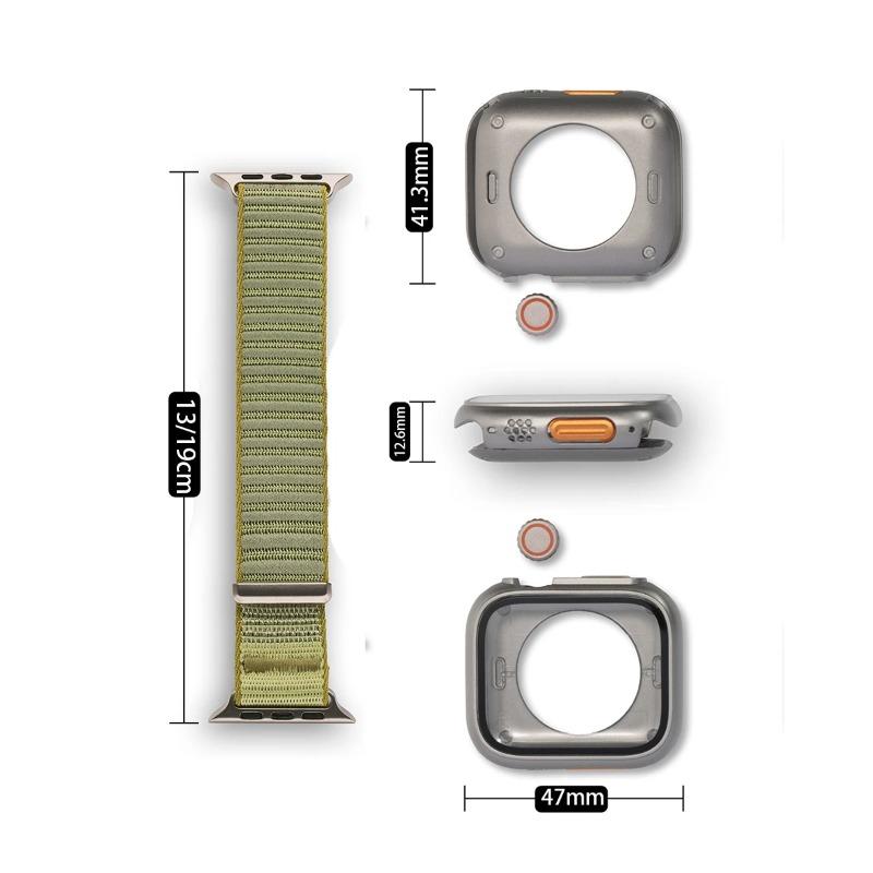 Нейлоновый ремешок+Чехол для Apple Watch Series 11 10 46 мм 9 8 7 41 мм/45 мм Стекло+Полный защитный бампер для Iwatch 6 5 4SE 44 мм 40 мм Браслет