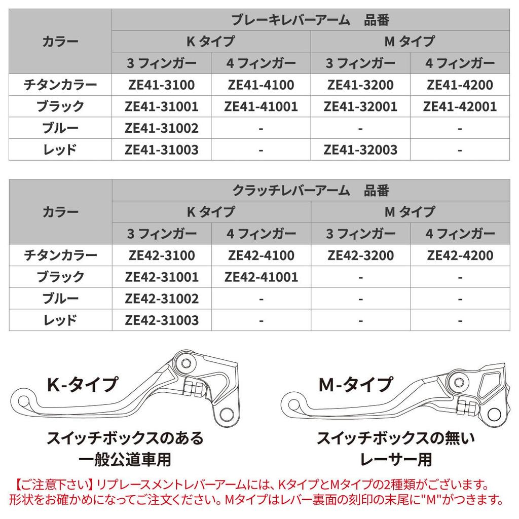 ZETA RACING Replacement Lever Arm for Pivot Levers CP Brake K Type 3 Finger