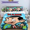 3pcs Mr Bean2 Cover Set - Personalized Name, HD Printed Bedding with 1 Cover and 2 Pillowcases - Perfect for Home Decor, Easy Care