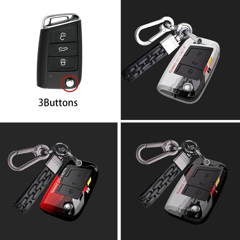 Для VW Polo Skoda Octavia A7 Kodiaq Seat Ateca Leon Golf 7 MK7 VII Tiguan Fashion Граффити Чехол для ключа автомобиля в виде ракушки Держатель для брелка Pr