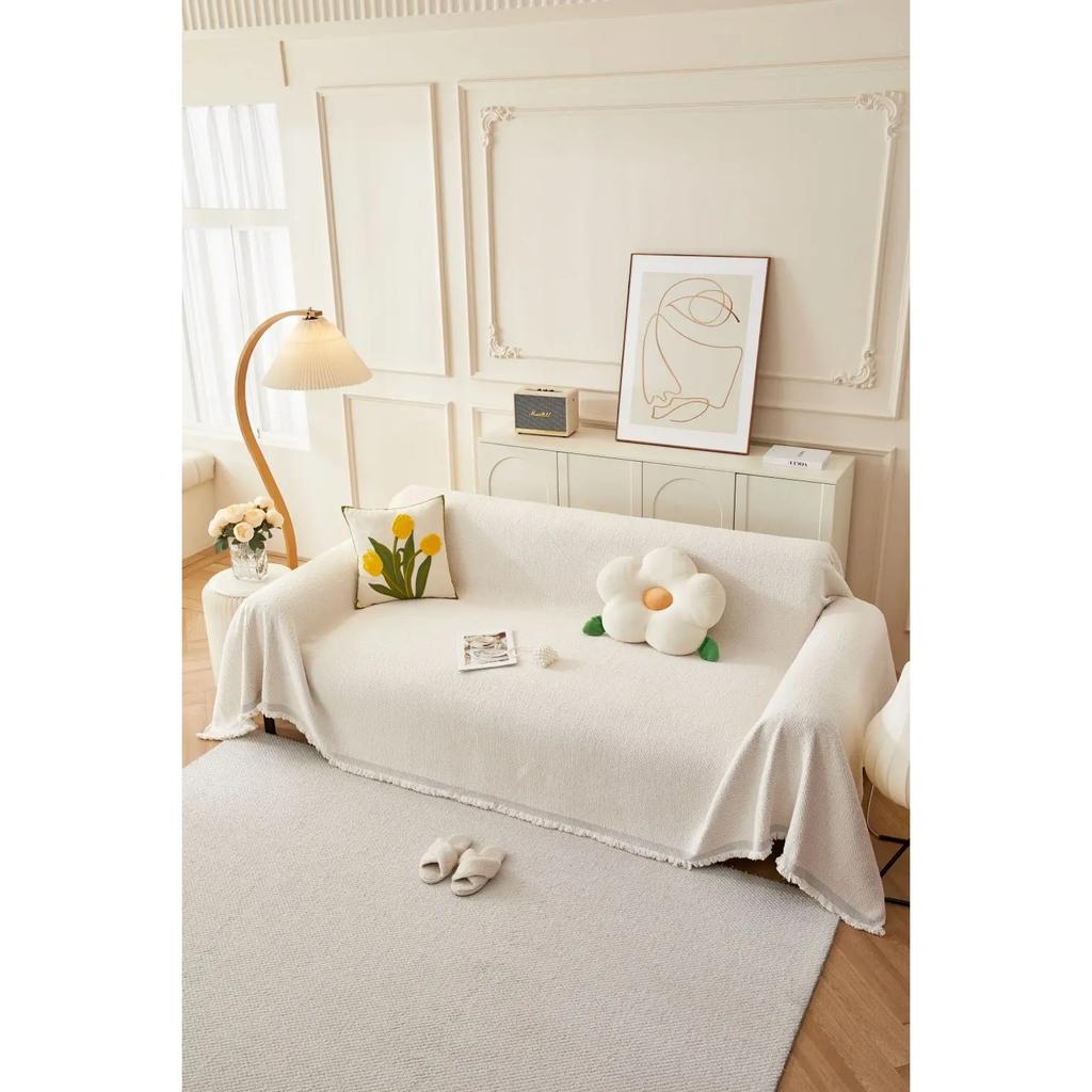 Подушка для дивана, пружинная, против кошачьих царапин, универсальный чехол для дивана, полотенце, кремовое, ветровое, сплошное цветное одеяло для дивана