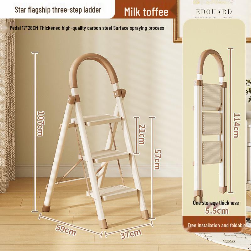 Многофункциональная телескопическая А-образная лестница из углеродистой стали двойного назначения и складная комнатная вешалка для одежды