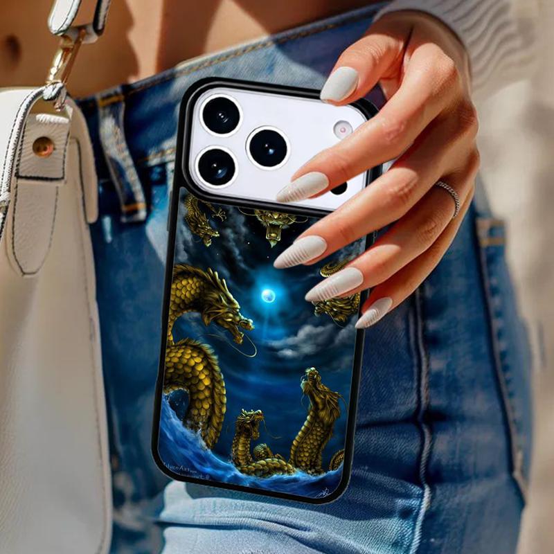 Мягкий чехол для телефона с азиатским китайским драконом Для iPhone 17 Air 14 15 13 12 Max Чехол Для Apple 14 15 16 16e 11 Pro Max Plus Coque