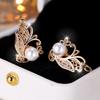 1 Pair Silver Color Butterfly Imitation Pearl Drop Dangle Earrings for Women Bride Wedding Earrings Elegant Fine Jewelry