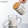 Стеклянный мерный стакан бытовой пищевой из высокоборосиликатного стекла стеклянный удобный прочный мерные инструменты и весы с ручкой