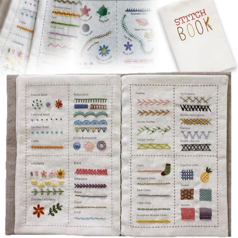 Stitch Book, DIY Stitch Book, Stitch Sample Book with Embroidery Stitch Name, Enhance Your Crafting Skills, Embroidery Stitches Book