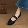 Fashion 2025 New Spring Women Pumps Round Toe Low Heel Shoes Genuine Leather Women Shoes Concise Ladies Mary Janes  Shoes Brown Big Size