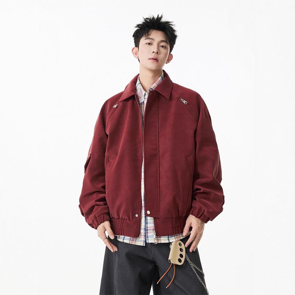 Мужская ретро куртка-косуха из искусственной кожи с двойной молнией и отворотами, с принтом тай-дай