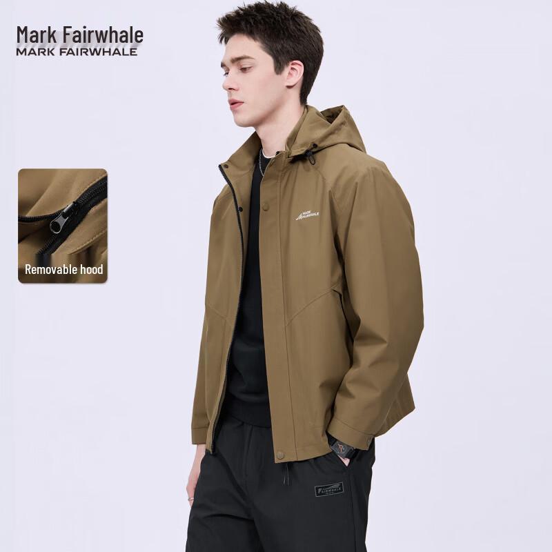 Mark Fairwhale Men's Detachable Hood Softshell Windbreaker Jacket