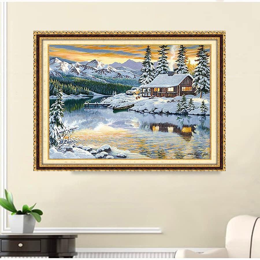 Снежная сцена узор 5D Diy Алмазная картина 3D Алмазная вышивка Украшение дома Изысканный подарок