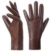 Leather Gloves Sheepskin Cashmere Warmer Driving Lady Touch Screen Version Saddle Size M [Harssidanzar] Women's GL017JP, Brown,